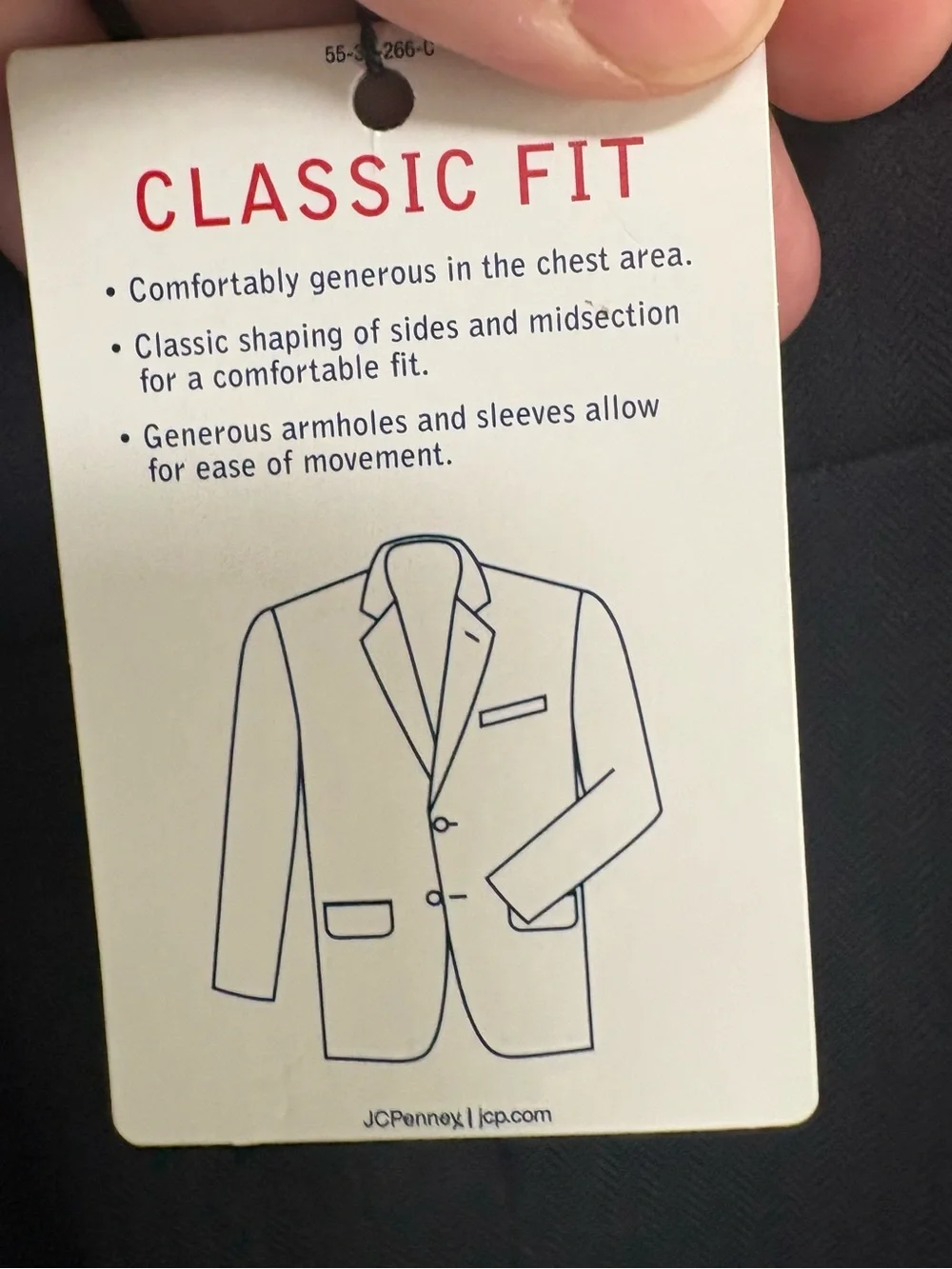 NWT Stafford Men's Navy Two-Button Suit Jacket-55 chest; 30 arms